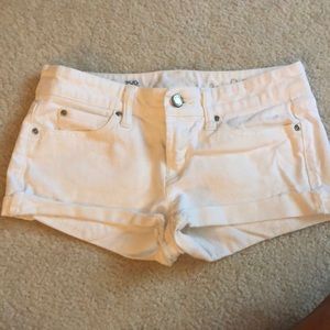White jean shorts low rise